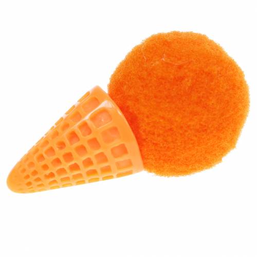 Artikel Glass i en våffla konstgjord grön, gul, orange blandad 3,5cm 18 st