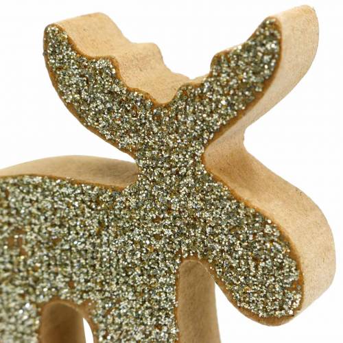 Floristik24 Strödekoration julälgträ gyllene, glitter 5×5,5cm 12 st