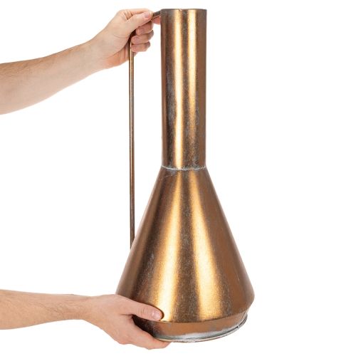 Elegant golvvas, vintagestil, orientalisk, dekorativ kanna i kopparfärgad metall, Ø27cm H58cm | Floristik24.se