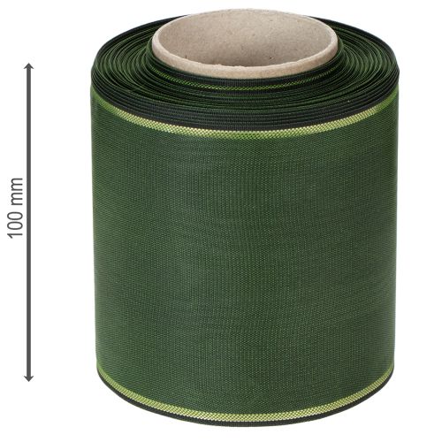 Artikel Elegant moirégrönt kransband med guldkant, 100 mm x 25 m, för begravningsblomster och dekorationer