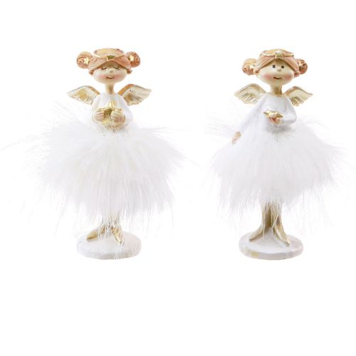 Floristik24 Ängladekorativa julfigurer i vitguld H10,5cm 2st