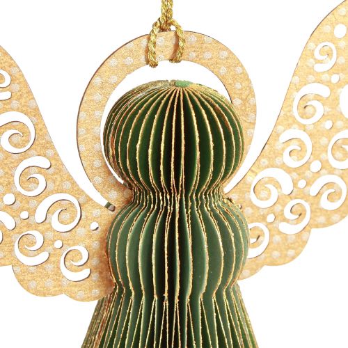 Floristik24 Ängel honeycomb pappersdekoration julgrönt guld 12cm 4 st