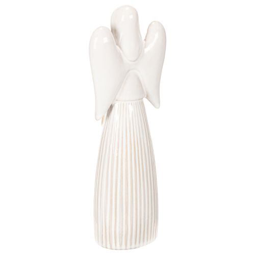 Ängelfigur med hjärtdekoration i krämvitt, 23 cm | Floristik24.se