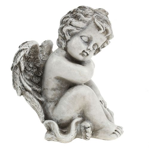 Floristik24 Dekorativ ängel i grått sittande 13,5 cm 2st