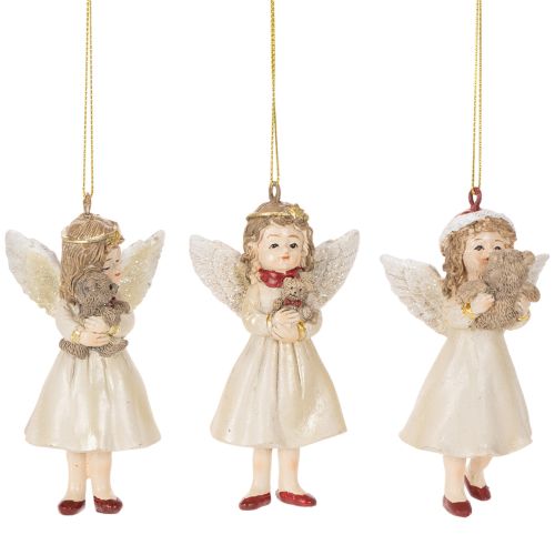 Dekorativa änglaträdsdekorationer, vintagelook, till jul, 10 cm, 3 stycken köpa | Floristik24.se