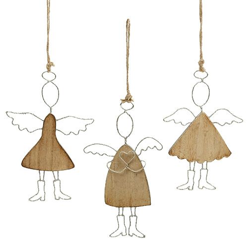 Floristik24 Ängel att hänga silver 16cm - 18cm 3st