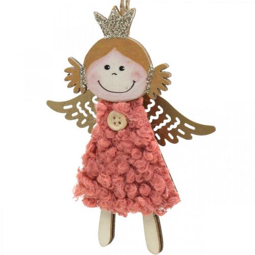 Floristik24 Änglar att hänga, juldekorationer, julgransdekorationer rosa/rosa/blå/vit H12cm set om 4
