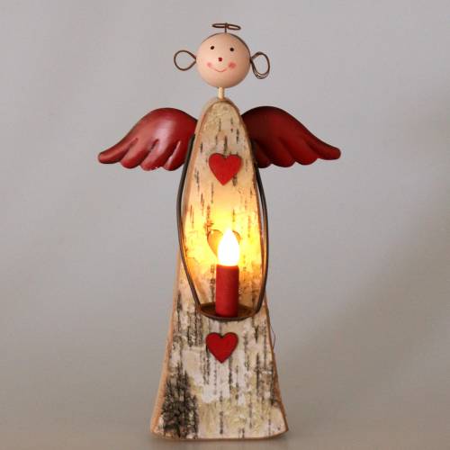 Floristik24 Träängel med LED-ljus H30cm