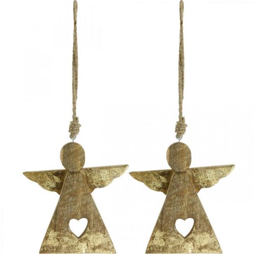 Floristik24 Deco ängel mango trä deco figur att hänga 13 × H13.5cm 2st