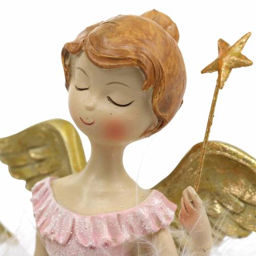 Artikel Deco ballerina ängelrosa, gyllene Ø11,5 H15cm 2st