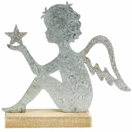 Floristik24 Ängel silver glitter 18cm x 17,5cm