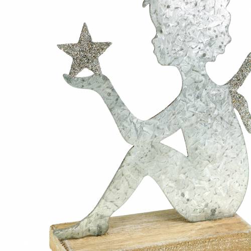 Floristik24 Ängel silver glitter 18cm x 17,5cm
