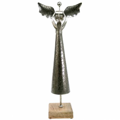 Floristik24 Deco ängelmetall på träbotten H58cm