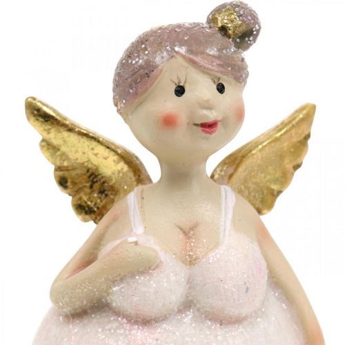 Floristik24 Bordsdekoration ängel rosa dekorationsfigur jul 4,5 × 3,5 × 9,5cm 4st