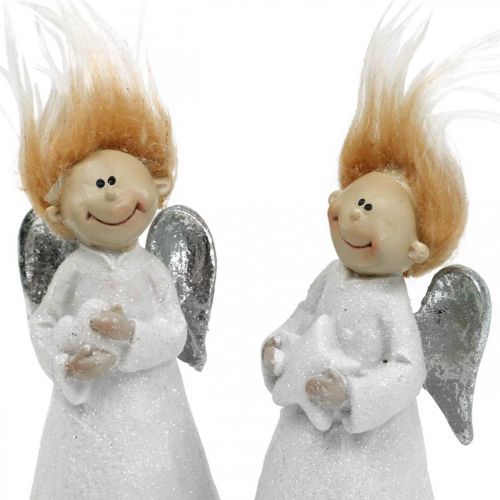 Floristik24 Dekorativ ängelfigur Julängel vit 4,5 × 3,5 × 11cm 4st