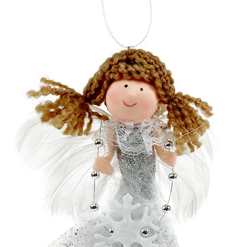 Floristik24 Ängel att hänga silver 20cm