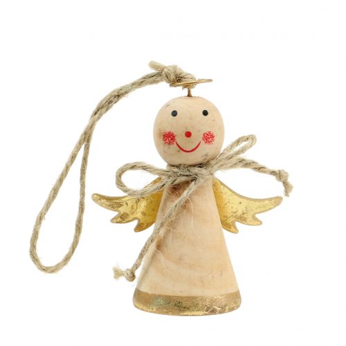 Ängel för hängande natur, guld 8cm 4st