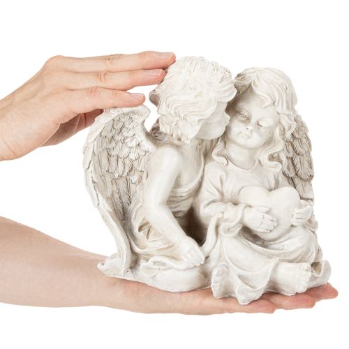 Ängeldekoration Barn Ängelpar med Hjärtskulptur 24cm | Floristik24.se