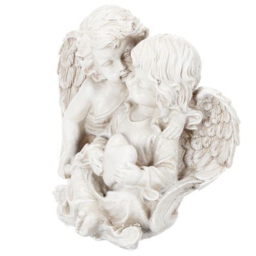 Ängeldekoration Barn Ängelpar med Hjärtskulptur 24cm | Floristik24.se