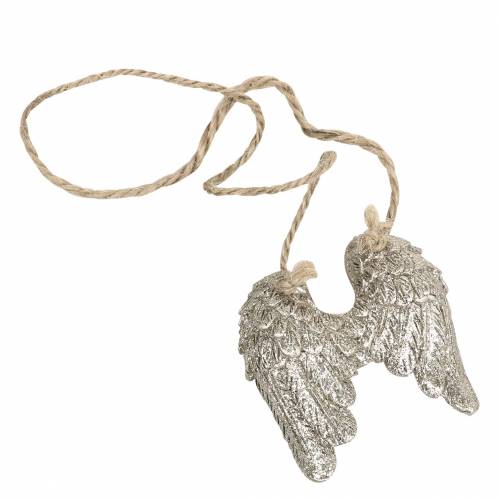 Floristik24 Ängelvingar att hänga i guldglitter 5cm × 5,2cm 12st