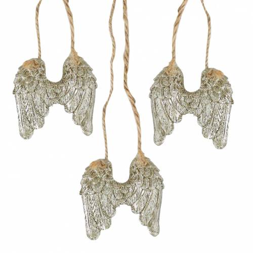 Floristik24 Ängelvingar att hänga i guldglitter 5cm × 5,2cm 12st