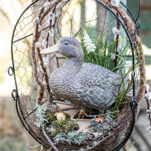 Floristik24 Ankträdgårdsfigur dekorativ figur Ankfigur för stående H18cm