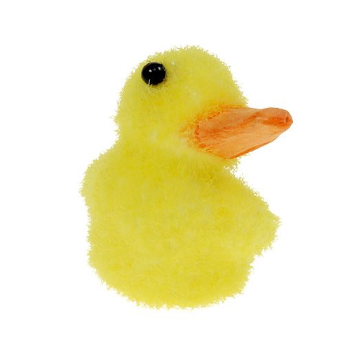 Floristik24 Anka mini 4cm flockad gul 12st