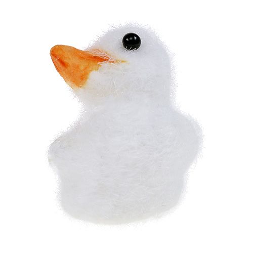 Floristik24 Anka mini flockade 4 cm vit 12st