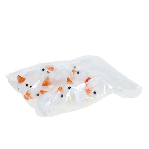 Floristik24 Anka mini flockade 4 cm vit 12st