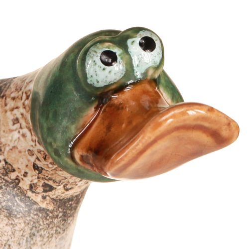 Floristik24 Ankor dekorativ keramisk springdrake brun grön L15cm 2 st