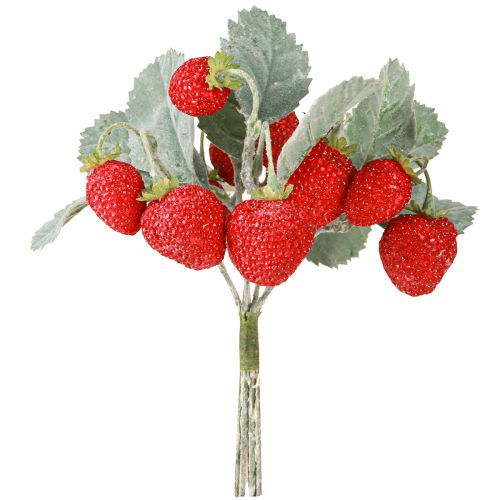 Artikel Jordgubbsdekoration Konstgubbar L23cm 1 knippe 6st