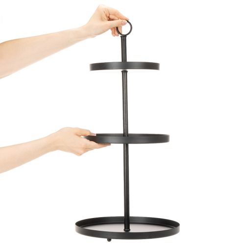 Runt serveringsställ i metall med tre nivåer för bordsdekoration i flera nivåer, 61 cm | Floristik24.se