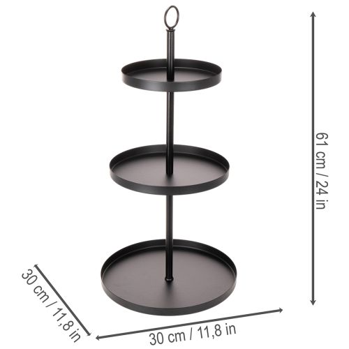 Runt serveringsställ i metall med tre nivåer för bordsdekoration i flera nivåer, 61 cm | Floristik24.se