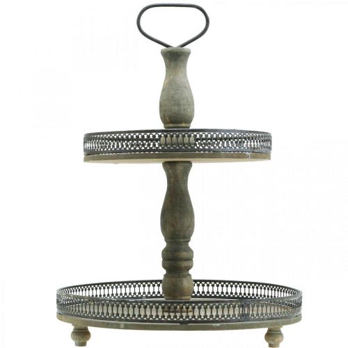 Floristik24 Deco Tårtställ Träväxter Tårtställ Vintage H47cm Ø34cm