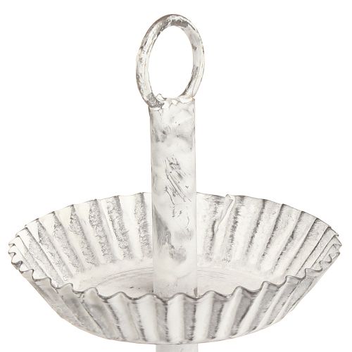 Floristik24 Metall 3-lagers bricka Vit H23cm