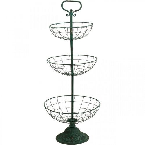 Floristik24 Tårtställ Metall XXL, Tårtställ Vintage Grön H115cm Ø35/30/25,5cm