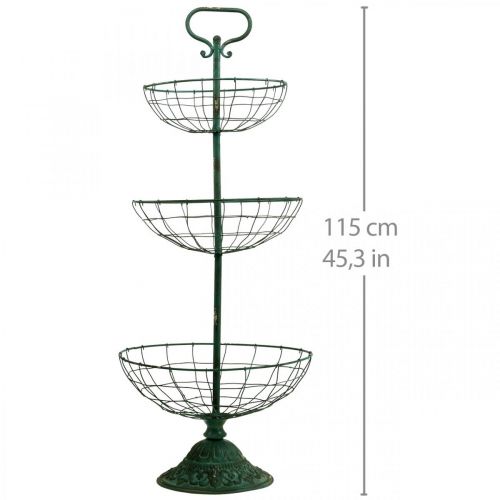 Floristik24 Tårtställ Metall XXL, Tårtställ Vintage Grön H115cm Ø35/30/25,5cm