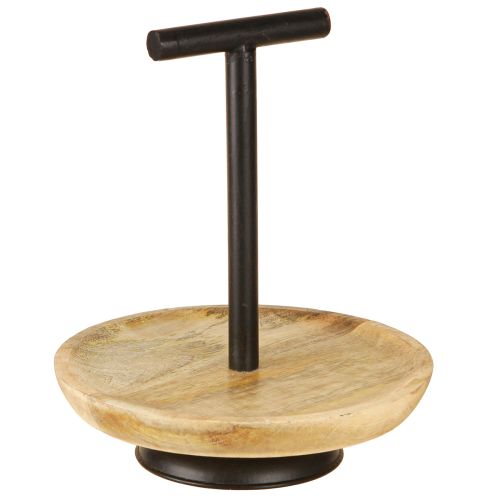 Artikel Etagere enplans metall träplatta natursvart 24cm