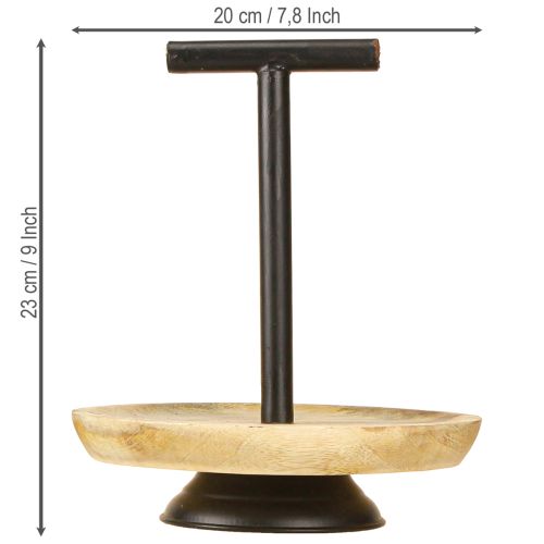 Artikel Etagere enplans metall träplatta natursvart 24cm