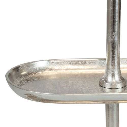 Floristik24 Tårtställ vintage metall silver bordsdekoration 2 våningar 52×16×39cm