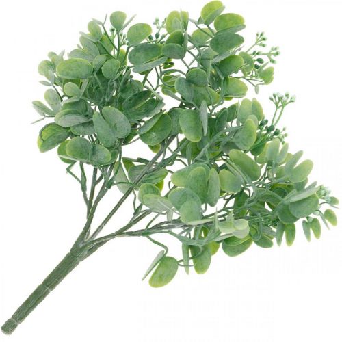 Floristik24 Bröllopsdekoration Konstgjorda eukalyptusgrenar med blommor Dekorationsbukett Grön, Vit 26cm