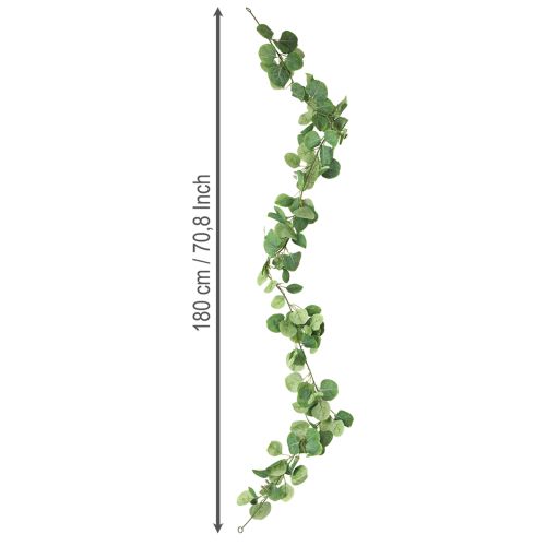 Artikel Konstgjord eukalyptus grön bladgirland med 2 öljetter 160cm
