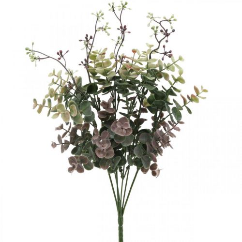Eucalyptus Bush Artificiell Eucalyptus Grön Röd 39cm