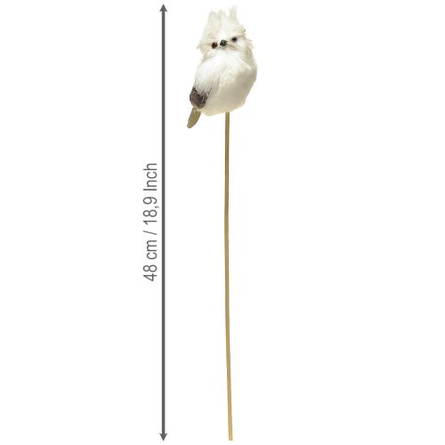 Artikel Uggla på pinnen vit 9 cm L48cm