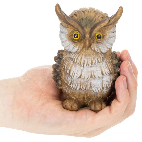 Ugglefigur, liten sittande uggla, dekoration, 11 cm | Floristik24.se