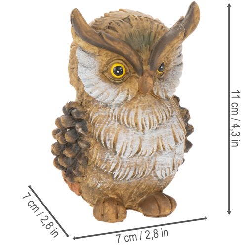 Ugglefigur, liten sittande uggla, dekoration, 11 cm | Floristik24.se