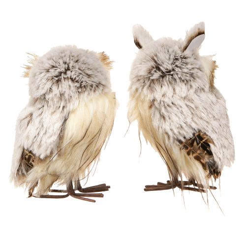 Artikel Ugglafigurer dekoration par ugglor i krämbrun 15cm 2 st