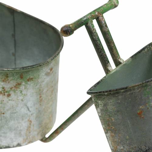 Floristik24 Blomkruka cykel zinkgrå, grön 40 × 14 × 21cm