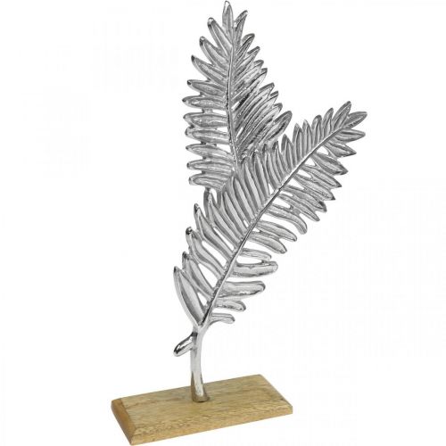 Floristik24 Bordsdekoration metalldekor ormbunke silver trä H54cm B37cm