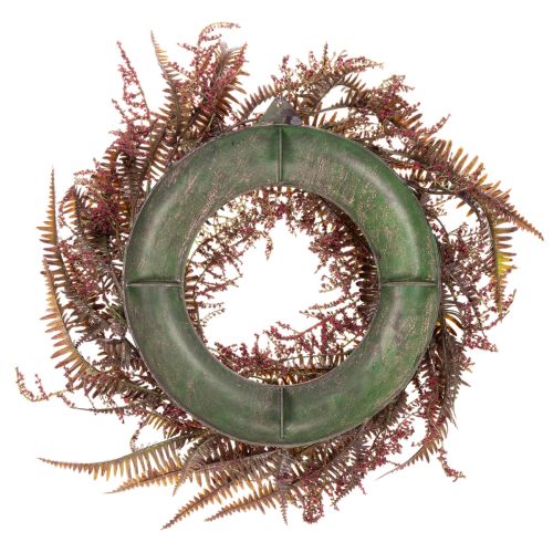 Konstgjord krans med ormbunksgrenar, höstdekoration, 35 cm | Floristik24.se